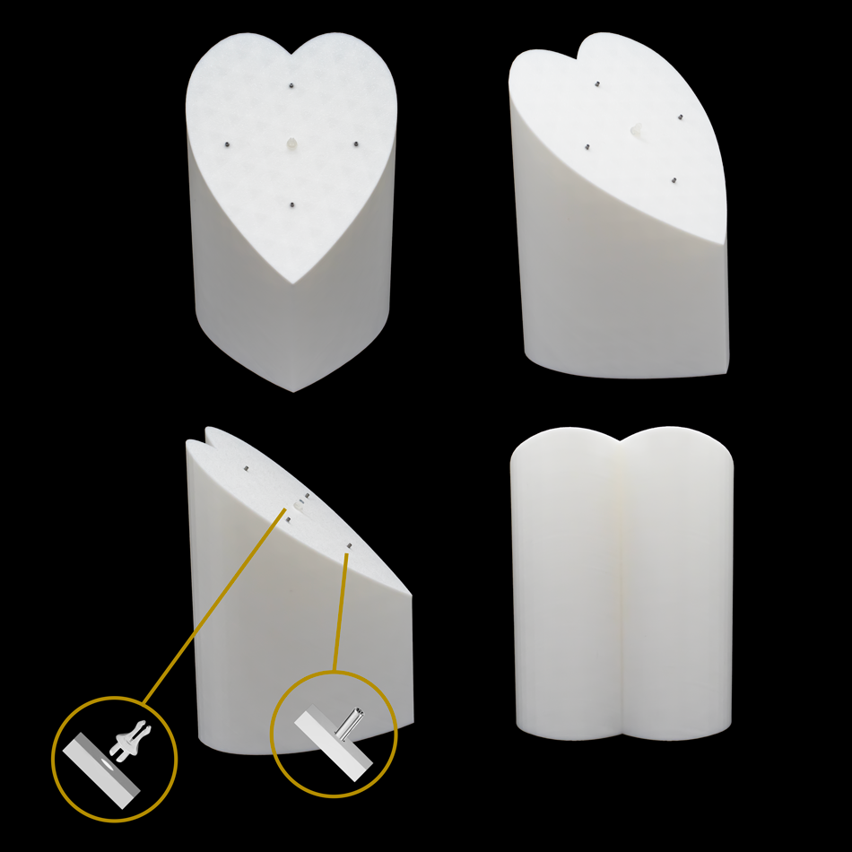 Heart Tower Internally Threaded Jewelry Display – 5 Piece - Khrysos Jewelry