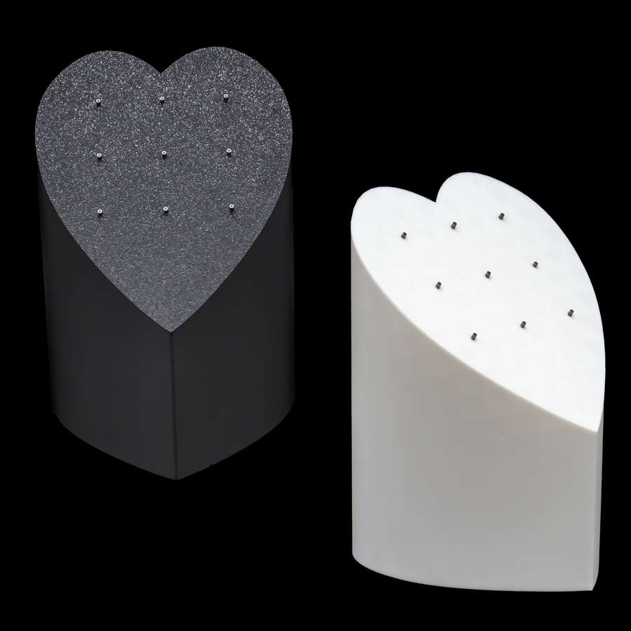 Heart Tower Internally Threaded End Jewelry Display - Khrysos Jewelry