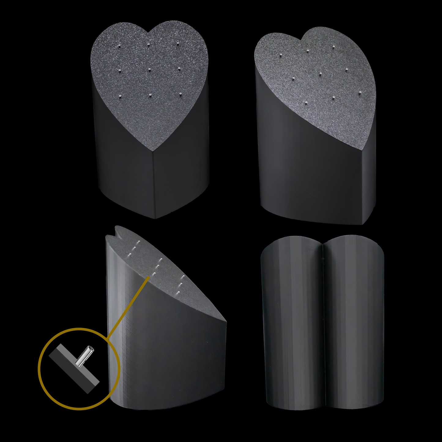 Heart Tower Jewelry Display - Threadless Post - Khrysos Jewelry
