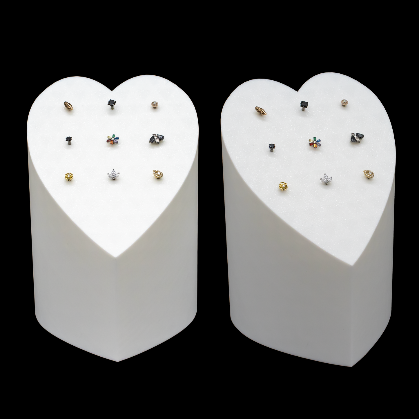 Heart Tower Jewelry Display - Threadless Post - Khrysos Jewelry