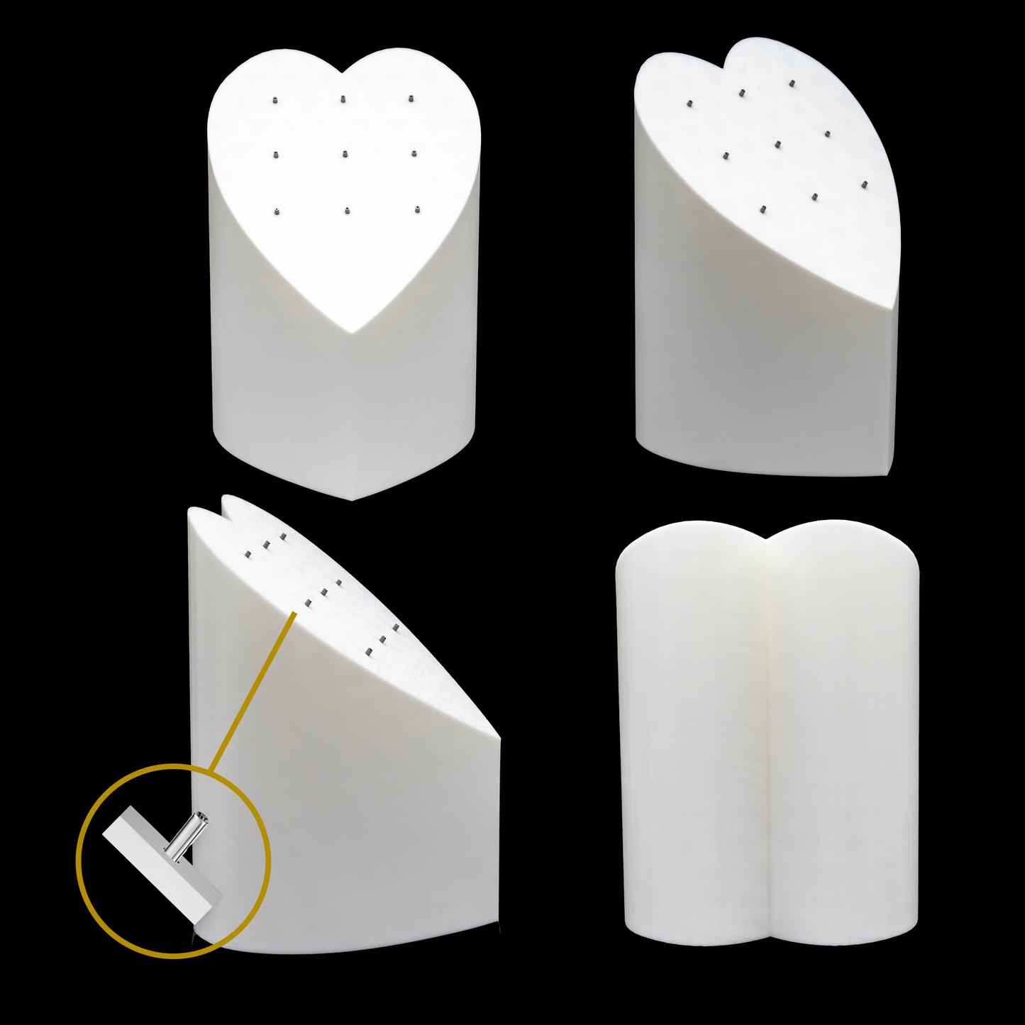 Heart Tower Jewelry Display - Threadless Post - Khrysos Jewelry