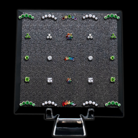 St. Patrick's Day Themed Square Display w/ Threadless Ends - Khrysos Jewelry