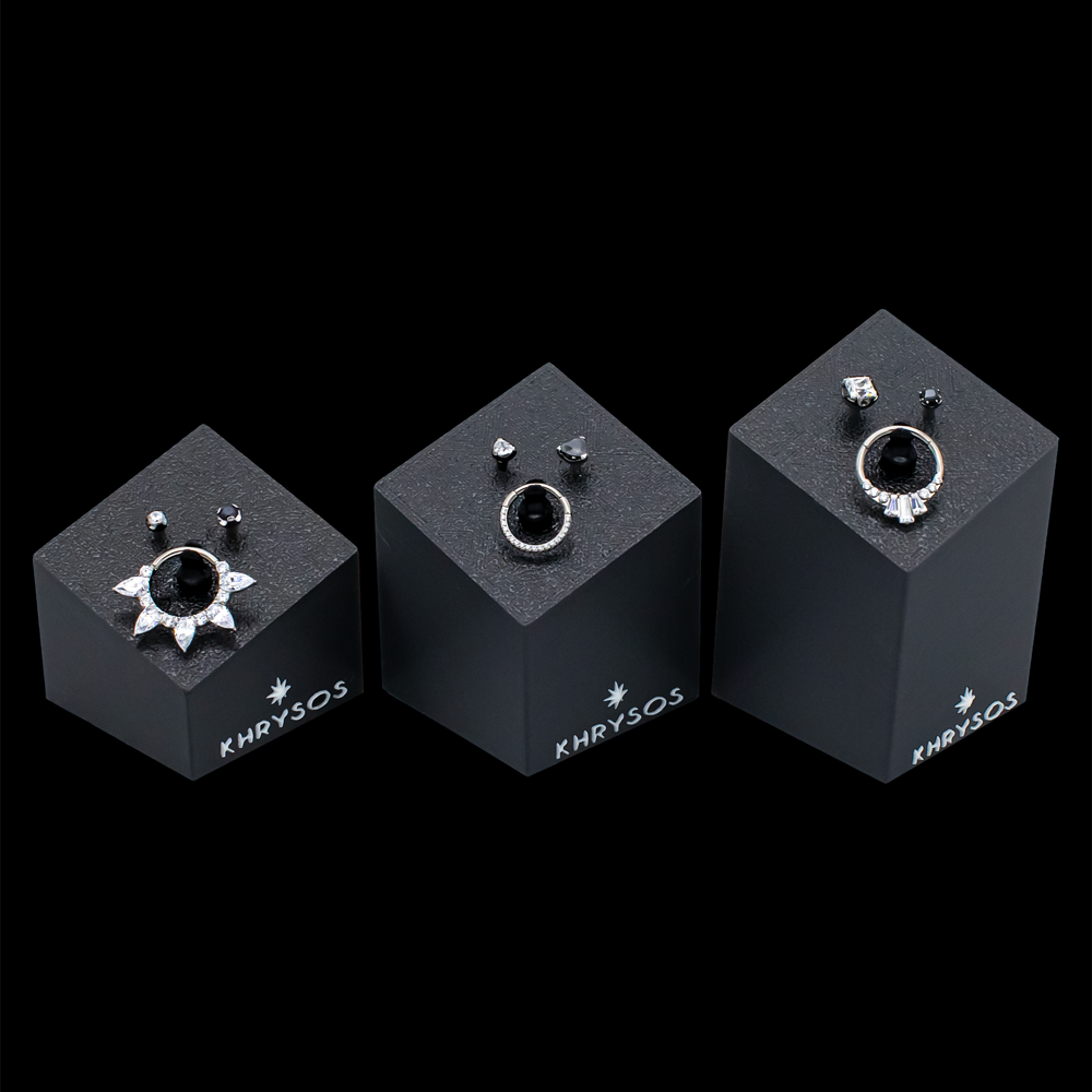 Khrysos Block 2 Post/ 1 Clip Body Jewelry Display - Khrysos Jewelry