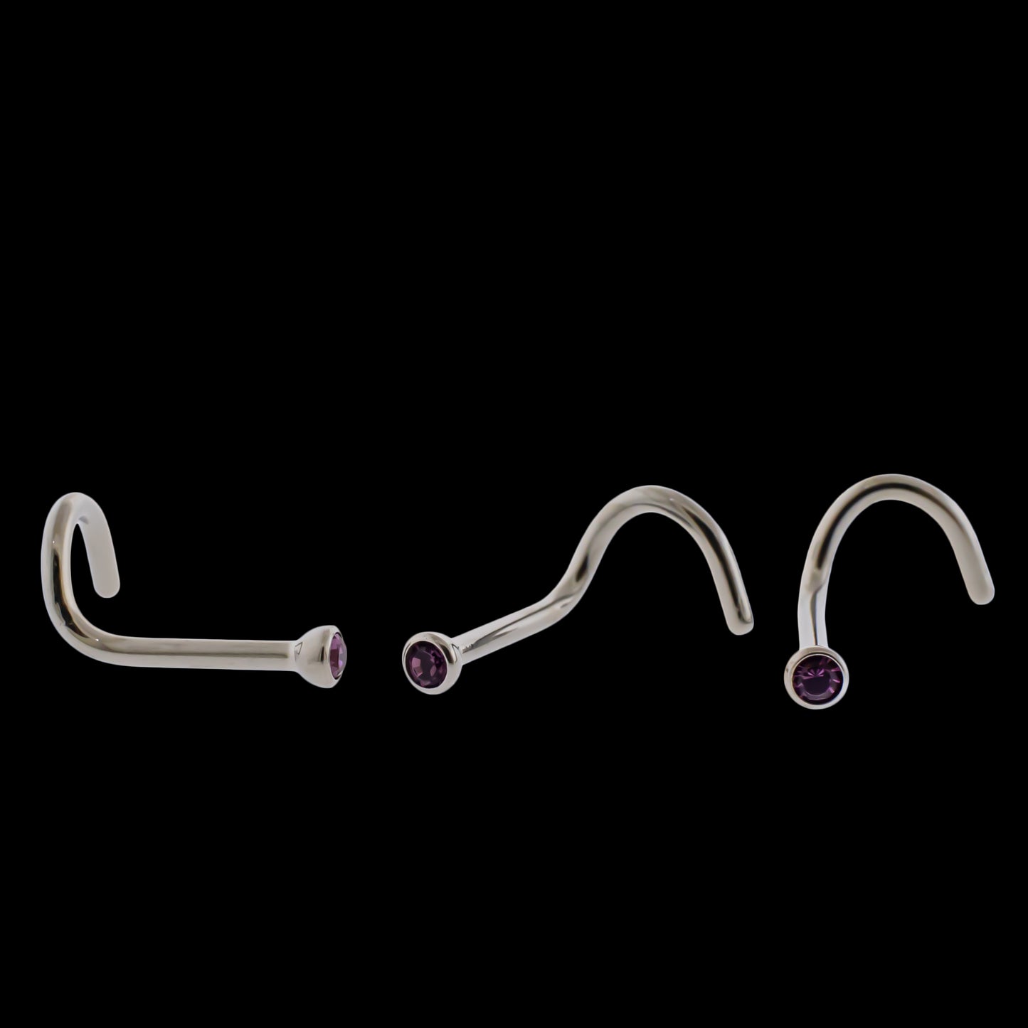 Bezel Set Premium Crystal Nostril Screws - Khrysos Jewelry