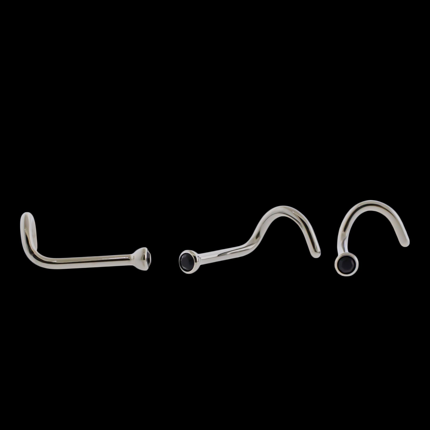 Bezel Set Premium Crystal Nostril Screws - Khrysos Jewelry