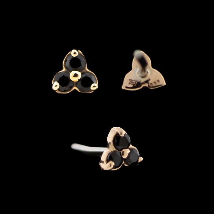 Trinity - 14KT Gold Threadless End - Khrysos Jewelry