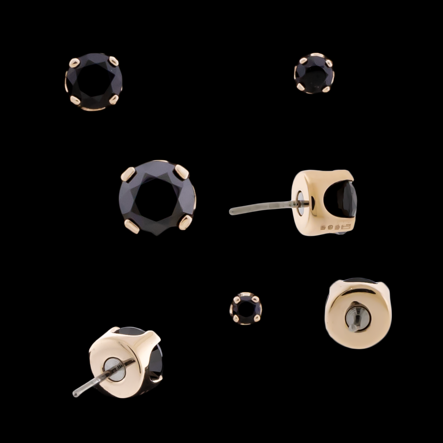 Zarela – 14kt Gold Flat Back Prong-Set Zirconia - Khrysos Jewelry
