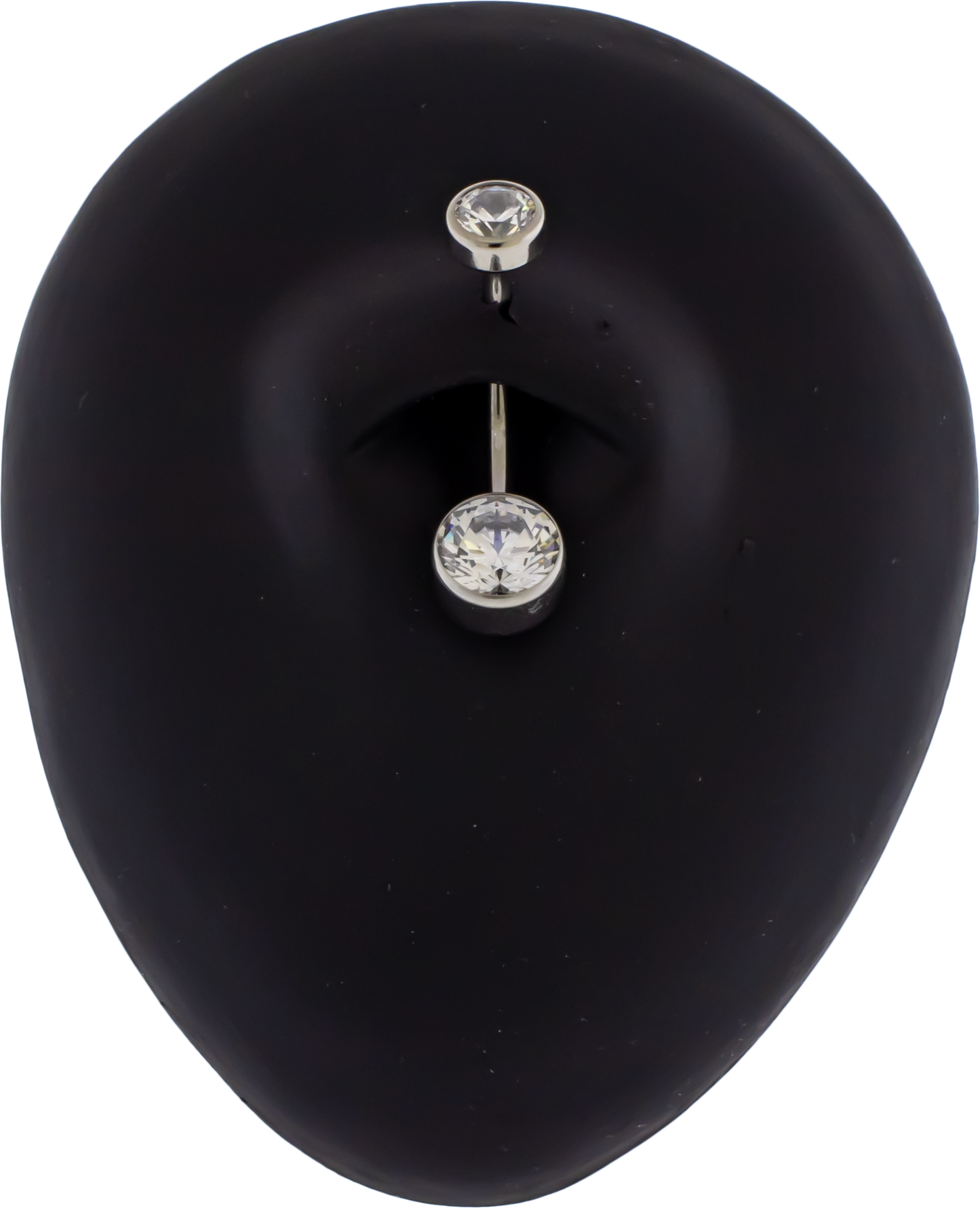 14G Titanium Internally Threaded Flat Set Double Gem - Khrysos Jewelry
