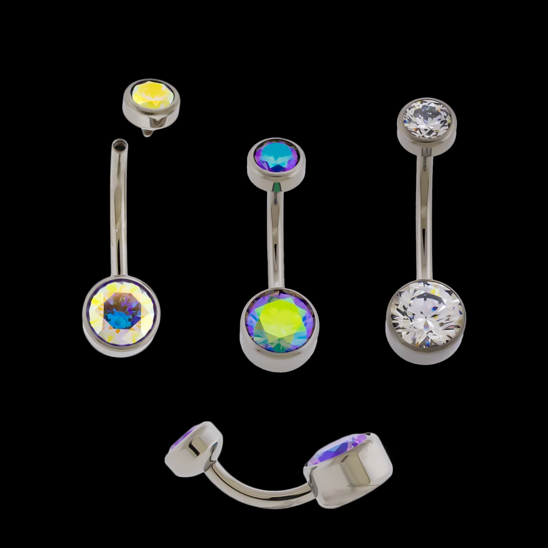 Implant-Grade Titanium Internally Threaded Navel Ring