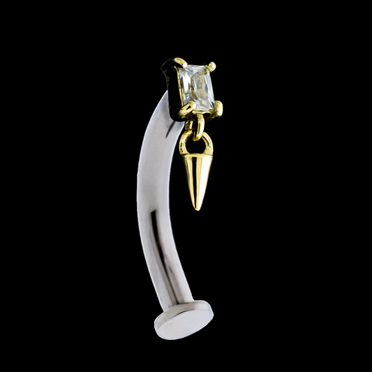 14kt Gold Threadless Dangle Floating Navel - Khrysos Jewelry