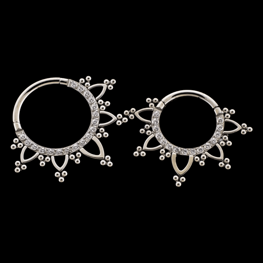 Evangeline - 16G Titanium Hinged Ring - Khrysos Jewelry