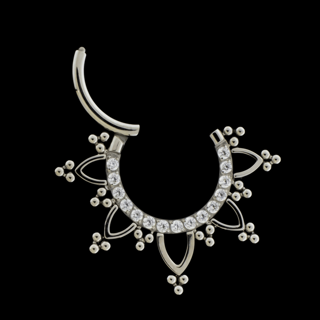 Evangeline - 16G Titanium Hinged Ring - Khrysos Jewelry