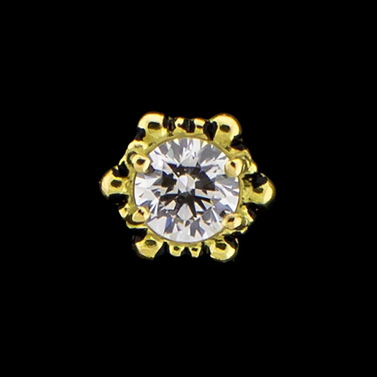 Amalia - 18KT Gold Threadless End - Khrysos Jewelry