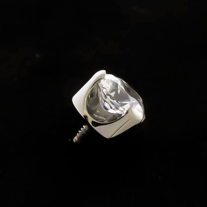 Keon - 16G/ 18G Round Prong Set Internally Threaded End - Khrysos Jewelry