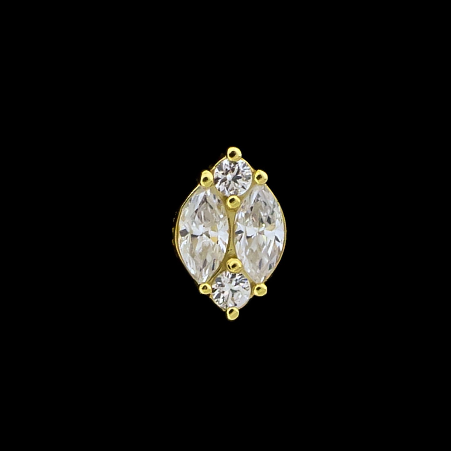 Zephyr - 18KT Gold Threadless End - Khrysos Jewelry