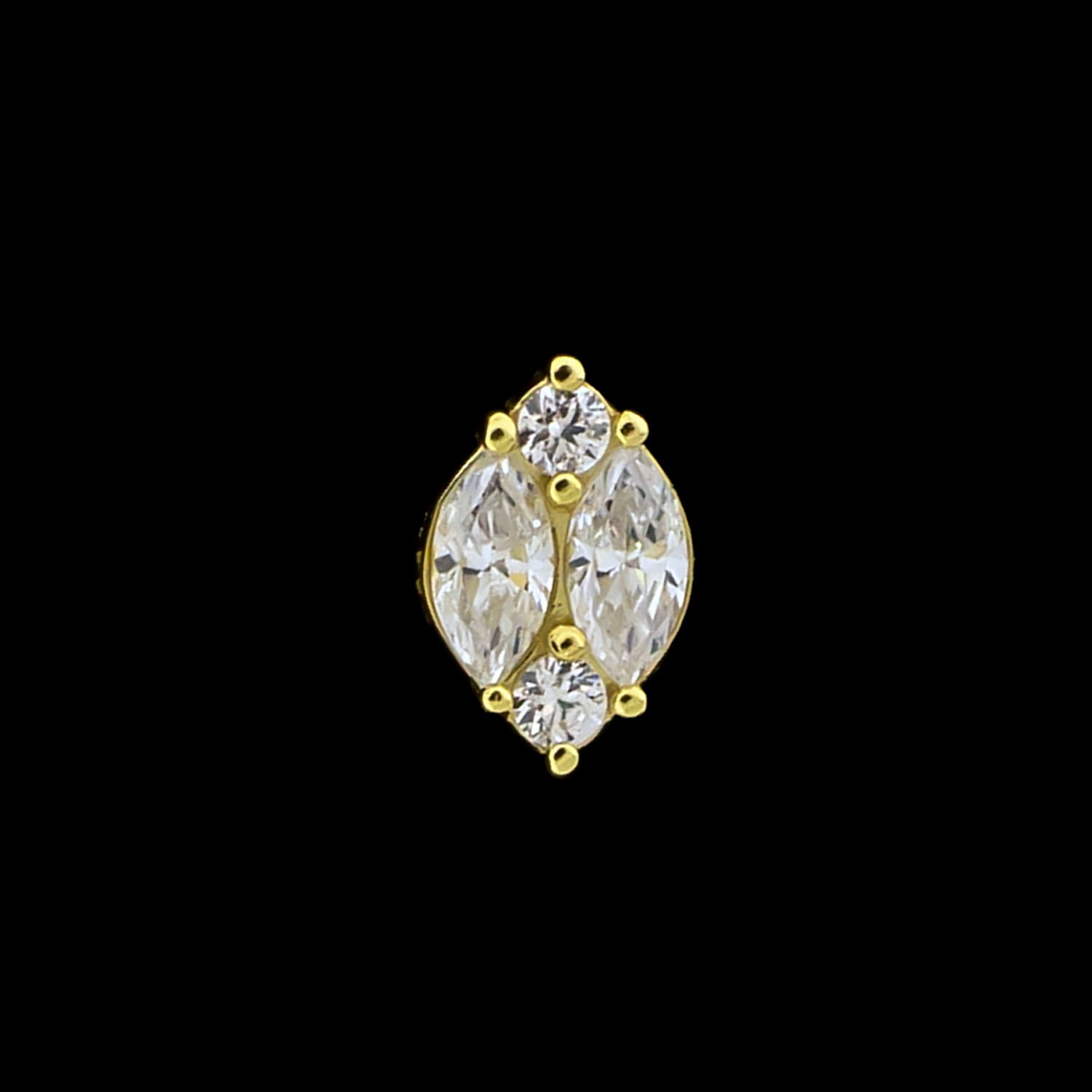Zephyr - 18KT Gold Threadless End - Khrysos Jewelry