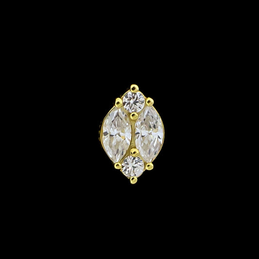 Zephyr - 18KT Gold Threadless End - Khrysos Jewelry