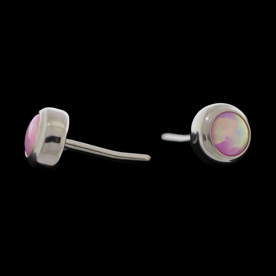 Marlowe - Threadless Disc w/ Bezel Set Opal - Khrysos Jewelry