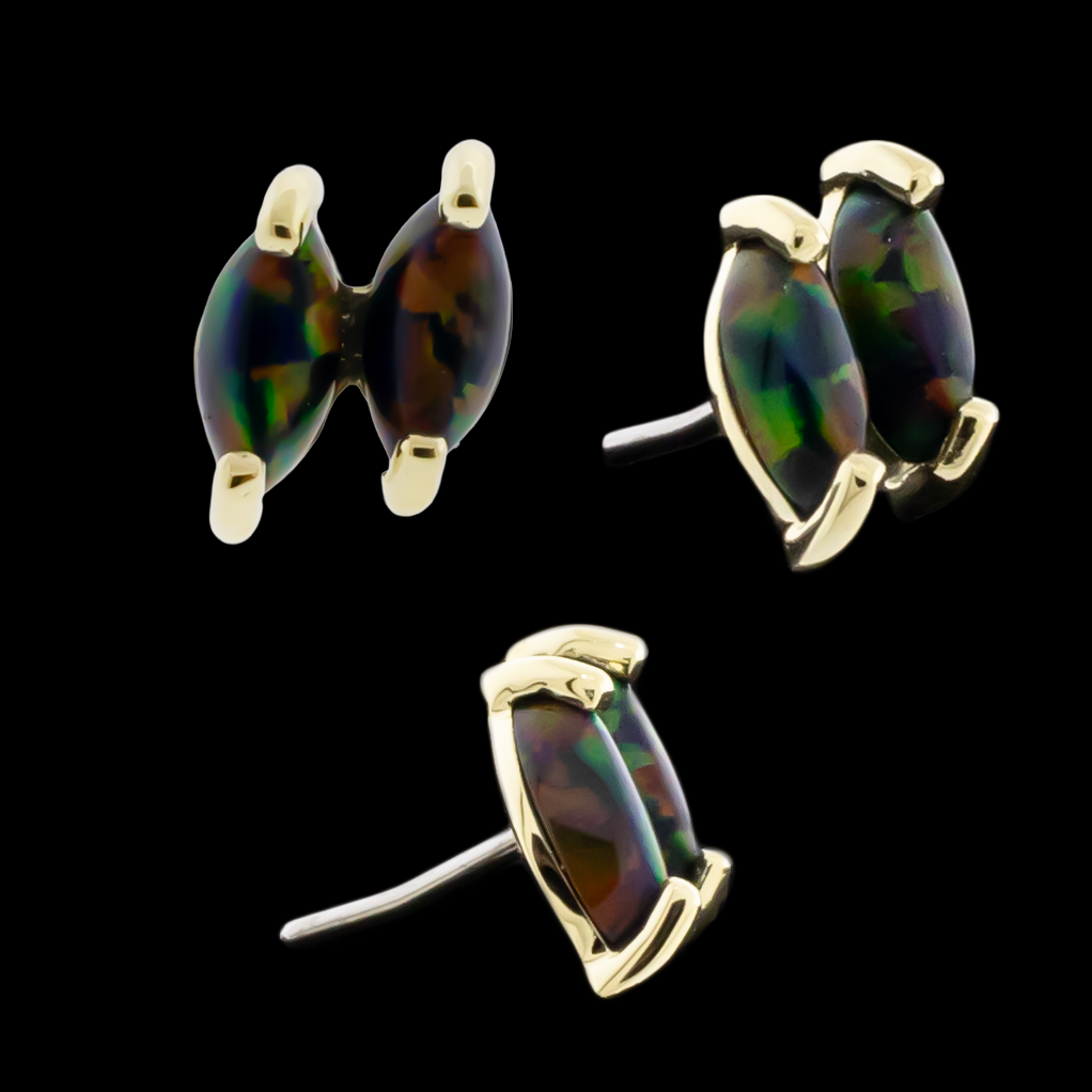 Zafira - 14KT Gold Threadless End - Khrysos Jewelry