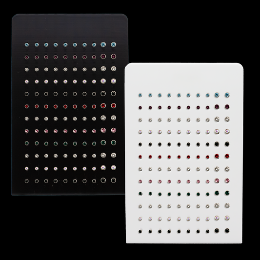 Standing Mini Easel Display w/ Bezel Set Earring Studs - Khrysos Jewelry