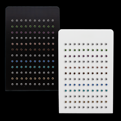 Standing Mini Easel Display w/ Round Prong Set Earring Studs - Khrysos Jewelry