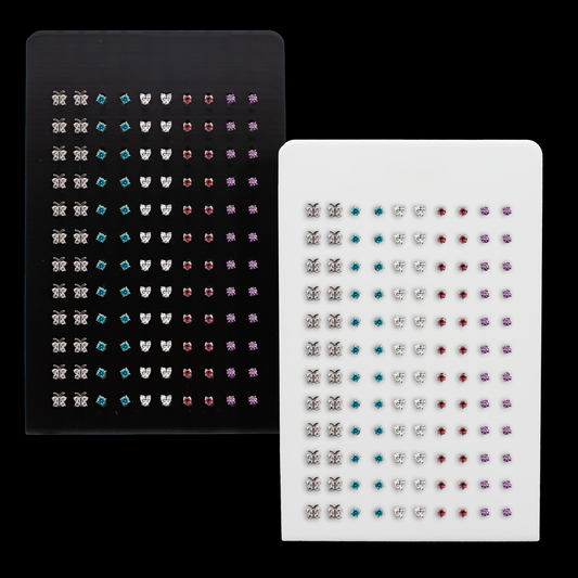 Standing Mini Easel Display w/ Assorted Prong Set Earring Studs - Khrysos Jewelry