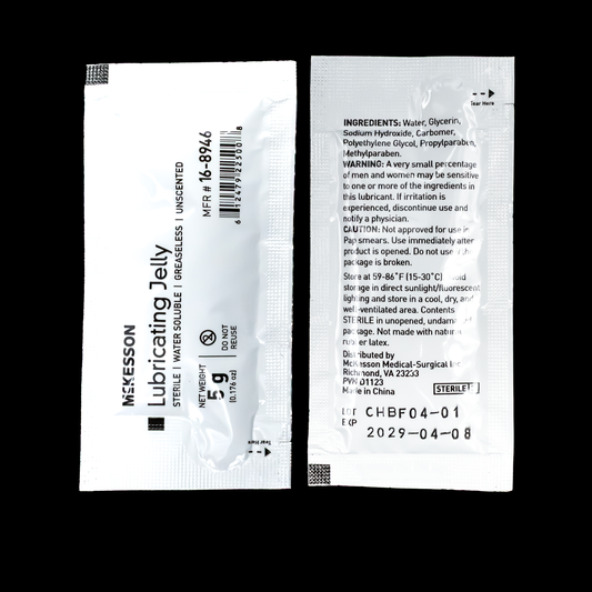 McKesson Sterile Lubricating Jelly 5g Single-Use Packets – 144 Count - Khrysos Jewelry
