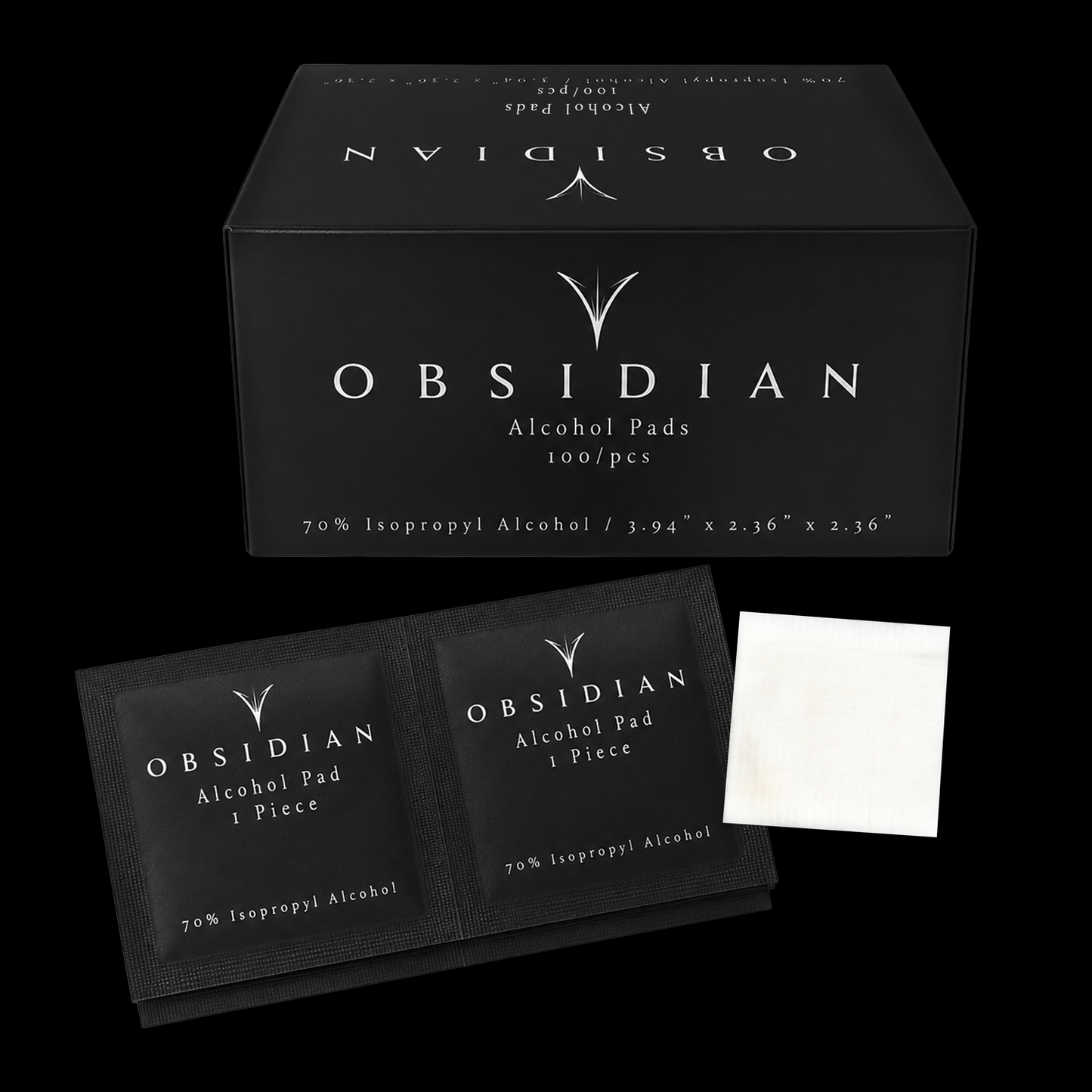 Obsidian 70% Isopropyl Alcohol Prep Pads - Khrysos Jewelry