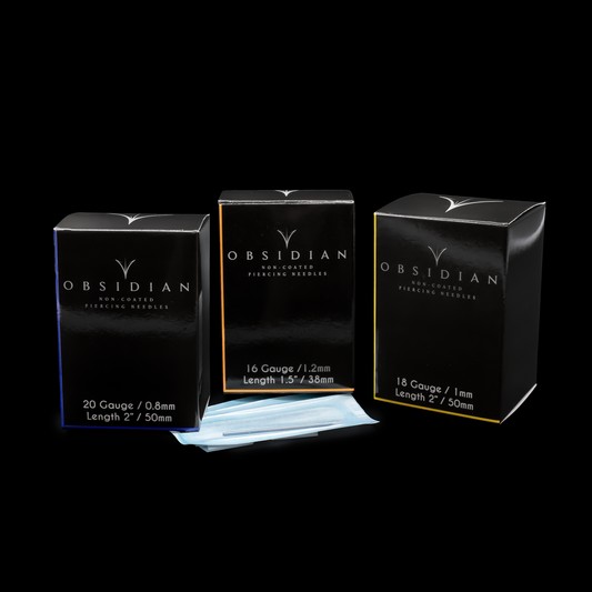 Obsidian Non Coated Pre-Sterilized Piercing Needles – 100pc Box - Khrysos Jewelry