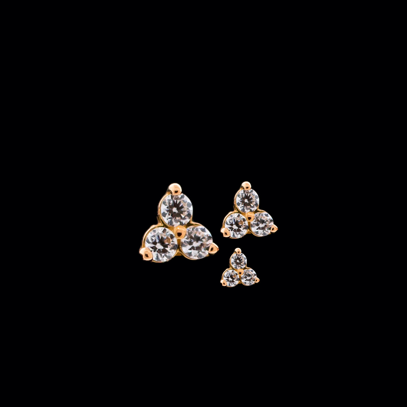 Trinity - 18KT Gold Threadless End - Khrysos Jewelry