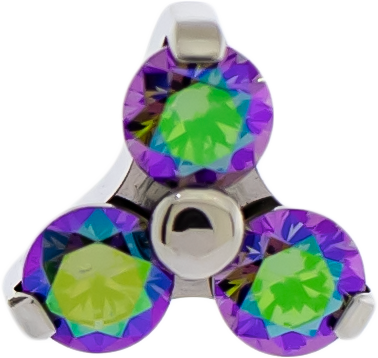 Ellie - 16G Internally Threaded Trinity Gem End - Khrysos Jewelry