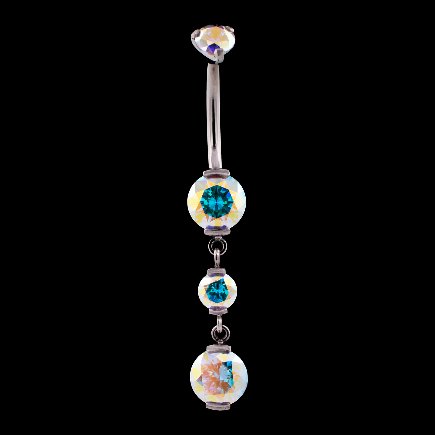 Premium Zirconia Dangling Navel Ring - Khrysos Jewelry