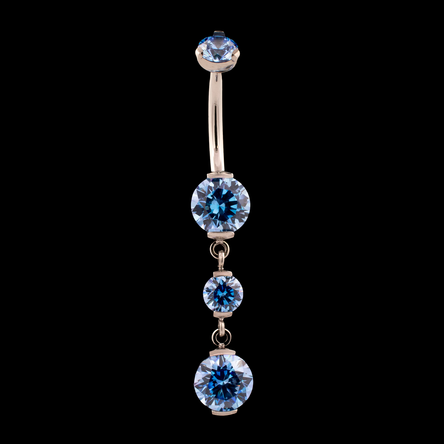 Premium Zirconia Dangling Navel Ring - Khrysos Jewelry