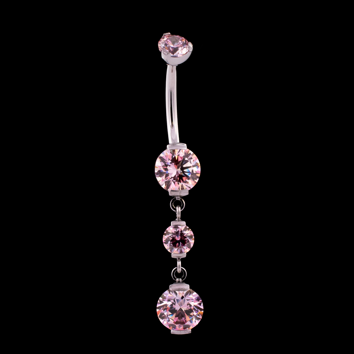Premium Zirconia Dangling Navel Ring - Khrysos Jewelry