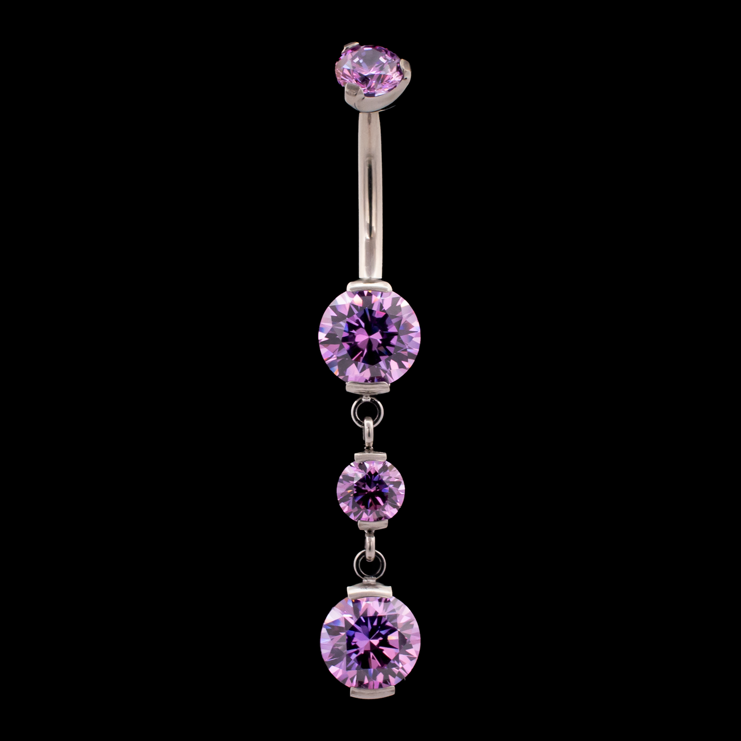 Premium Zirconia Dangling Navel Ring - Khrysos Jewelry