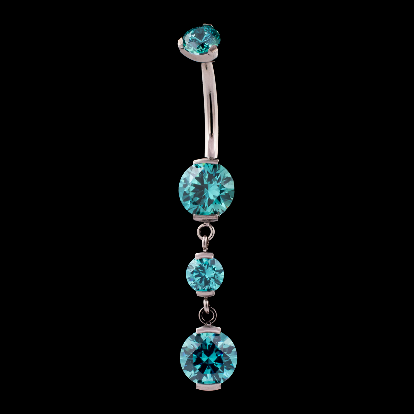 Premium Zirconia Dangling Navel Ring - Khrysos Jewelry