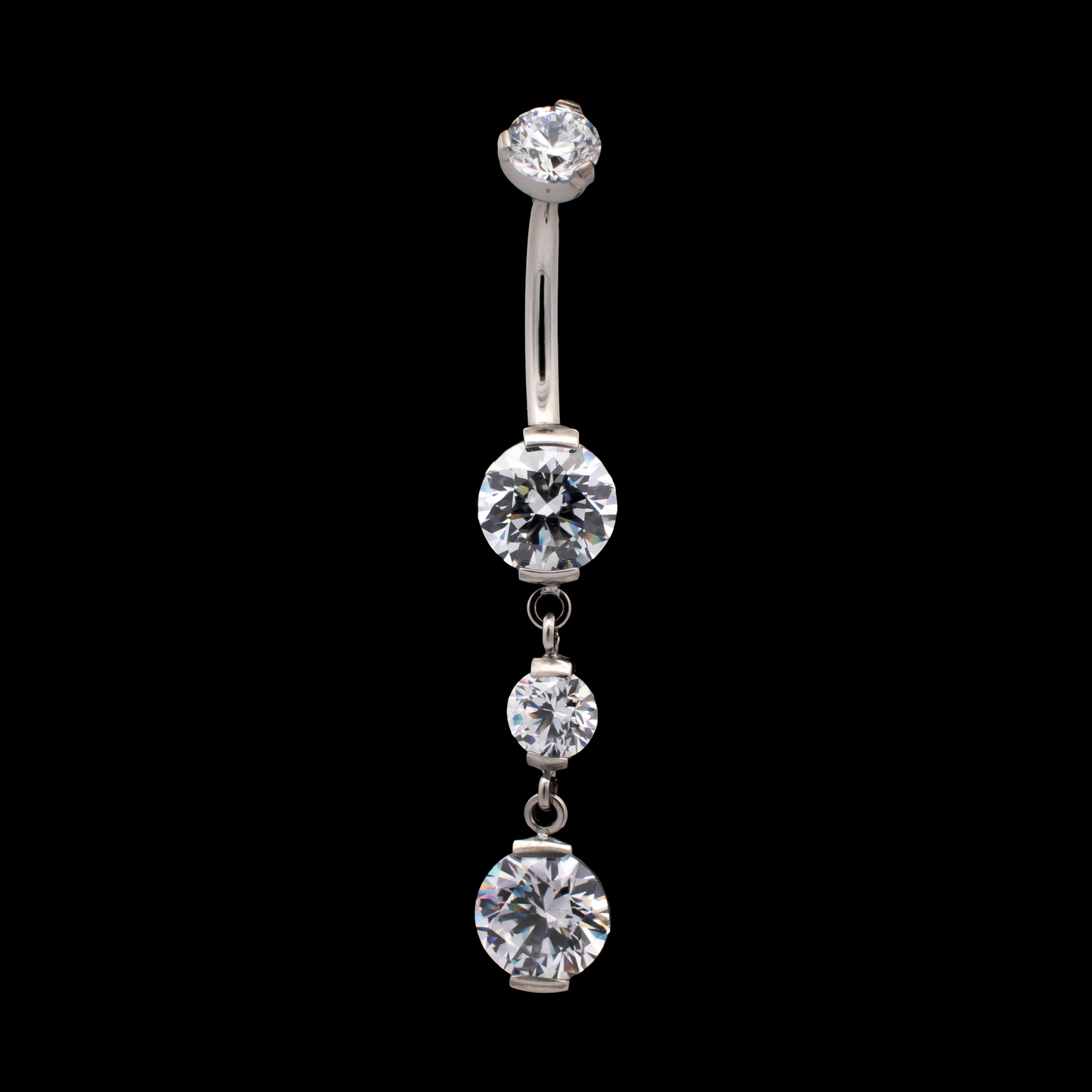 Premium Zirconia Dangling Navel Ring - Khrysos Jewelry