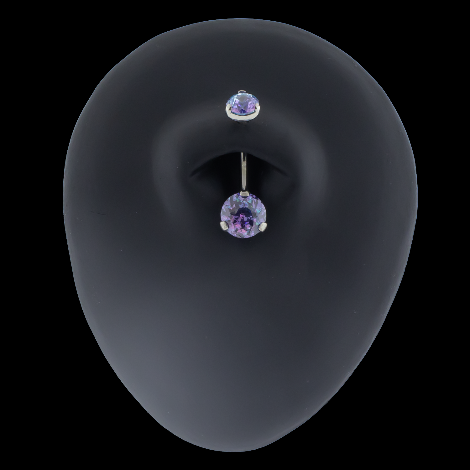Prong Set Rosebush Gem Navel Ring - Khrysos Jewelry