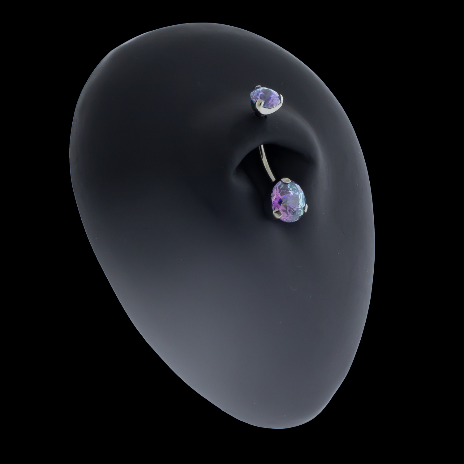 Prong Set Rosebush Gem Navel Ring - Khrysos Jewelry