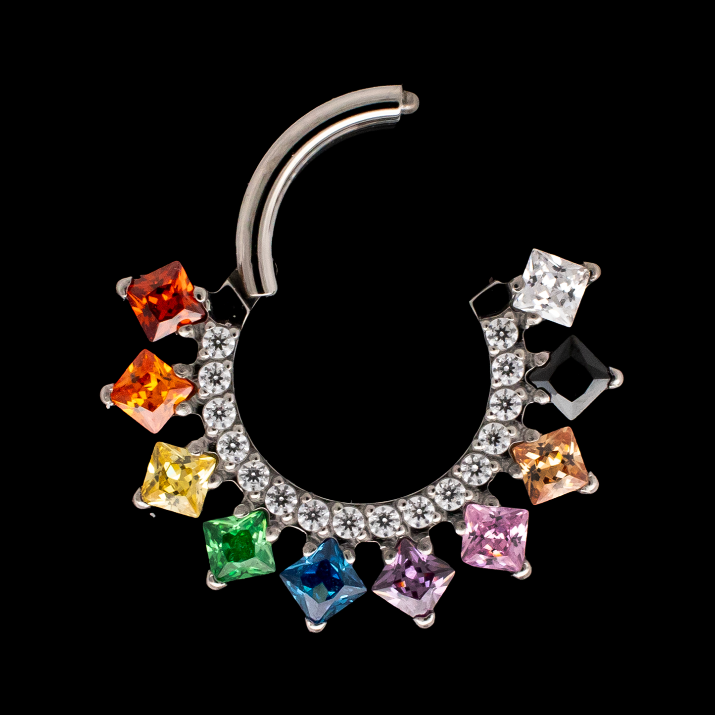 Sienna - Rainbow Titanium Hinged Ring - Khrysos Jewelry