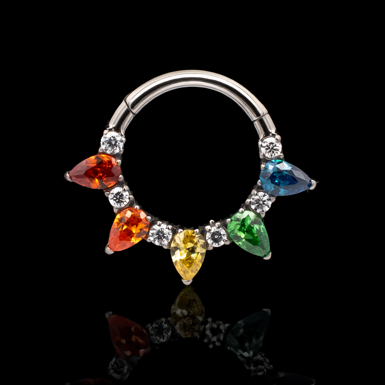 Desiree - Rainbow Hinged Ring - Khrysos Jewelry