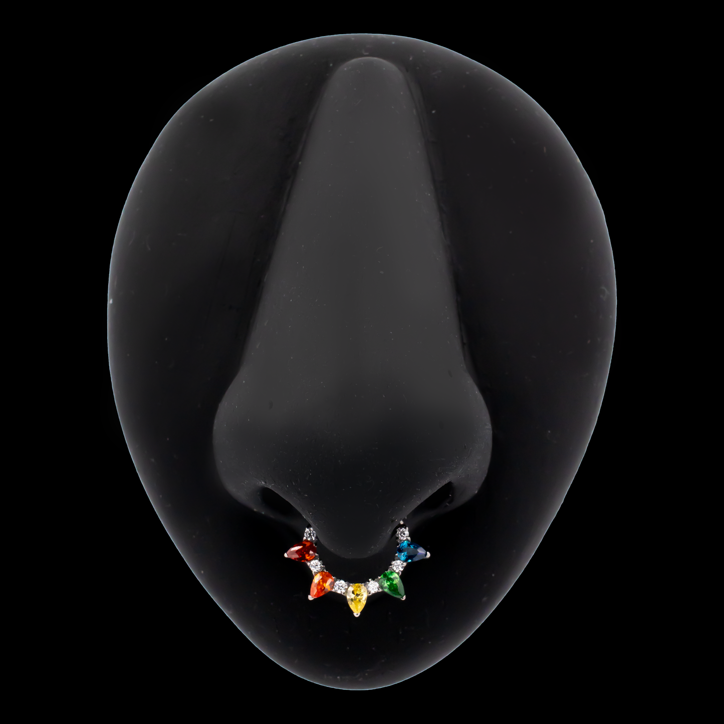 Desiree - Titanium Rainbow Hinged Ring - Khrysos Jewelry