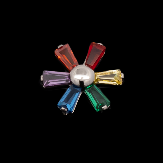 Aya - Titanium Rainbow Internally Threaded End - Khrysos Jewelry