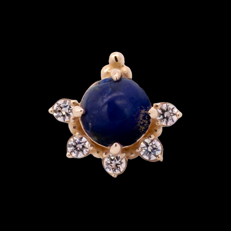 Lunara - 14kt Gold Threadless End - Khrysos Jewelry