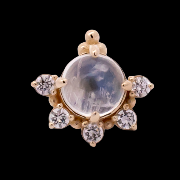 Lunara - 14kt Gold Threadless End - Khrysos Jewelry