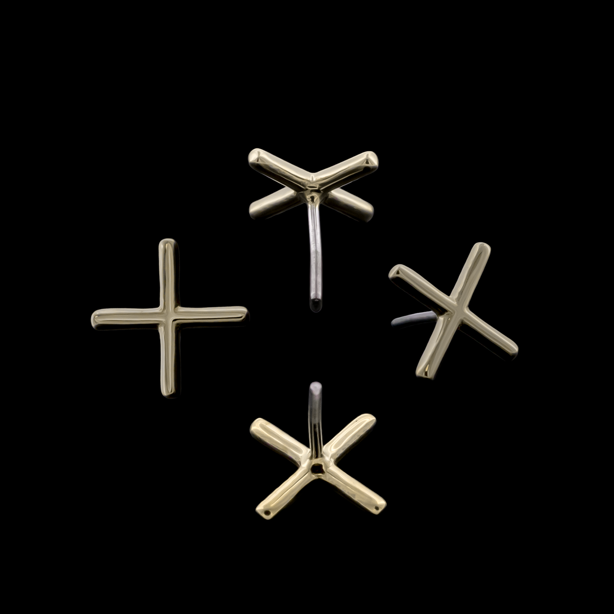 Xyra – 14KT Gold X-Shaped Threadless End