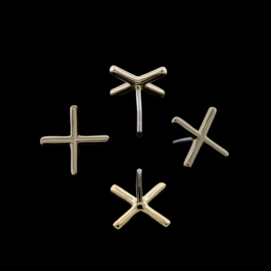 Xyra – 14KT Gold X-Shaped Threadless End