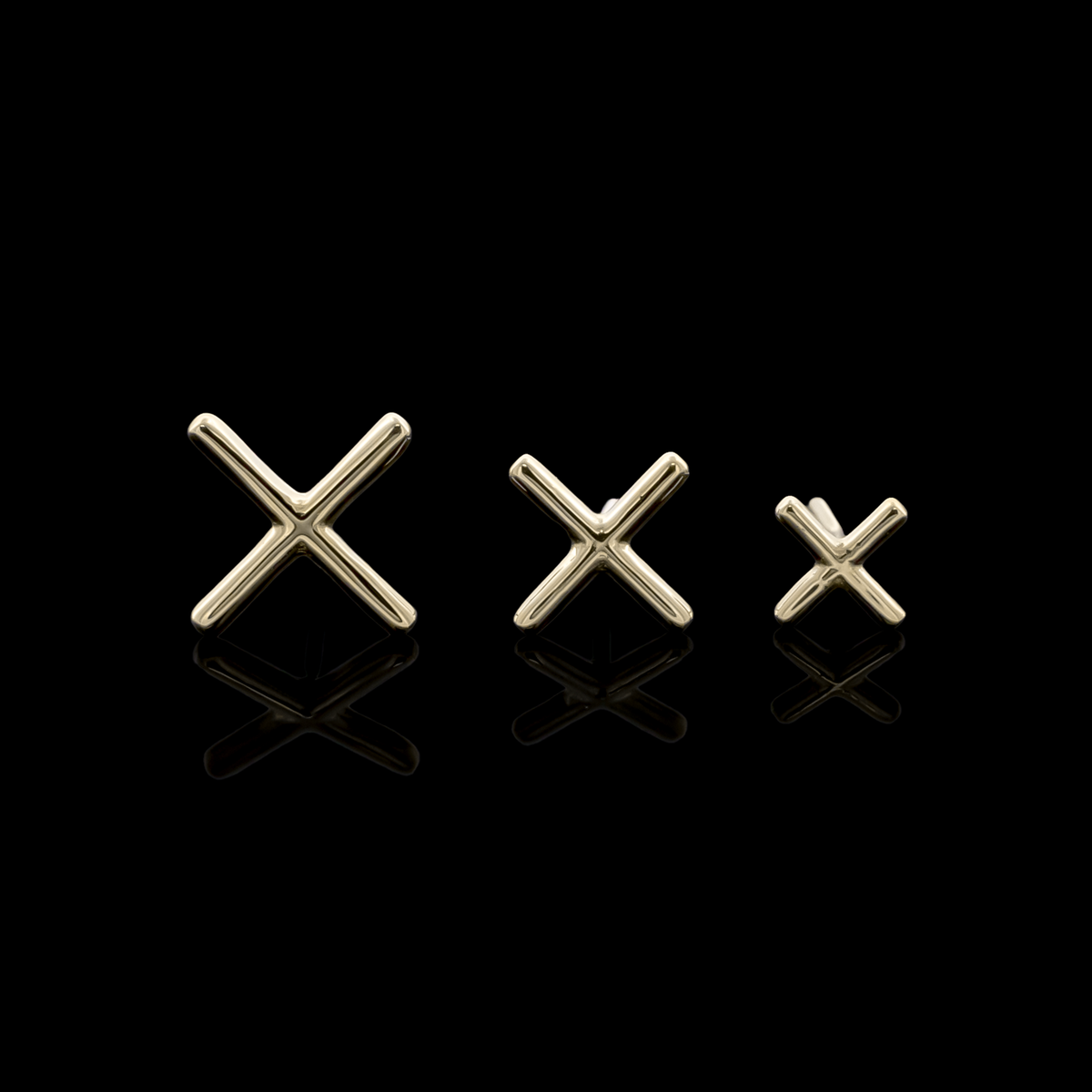 Xyra – 14KT Gold X-Shaped Threadless End