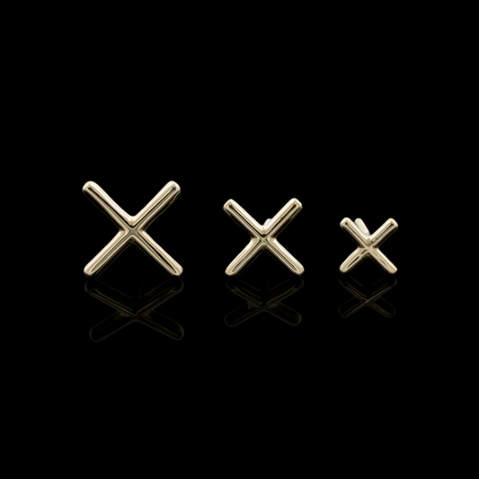 Xyra – 14KT Gold X-Shaped Threadless End