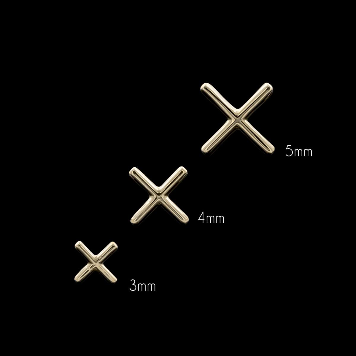 Xyra – 14KT Gold X-Shaped Threadless End